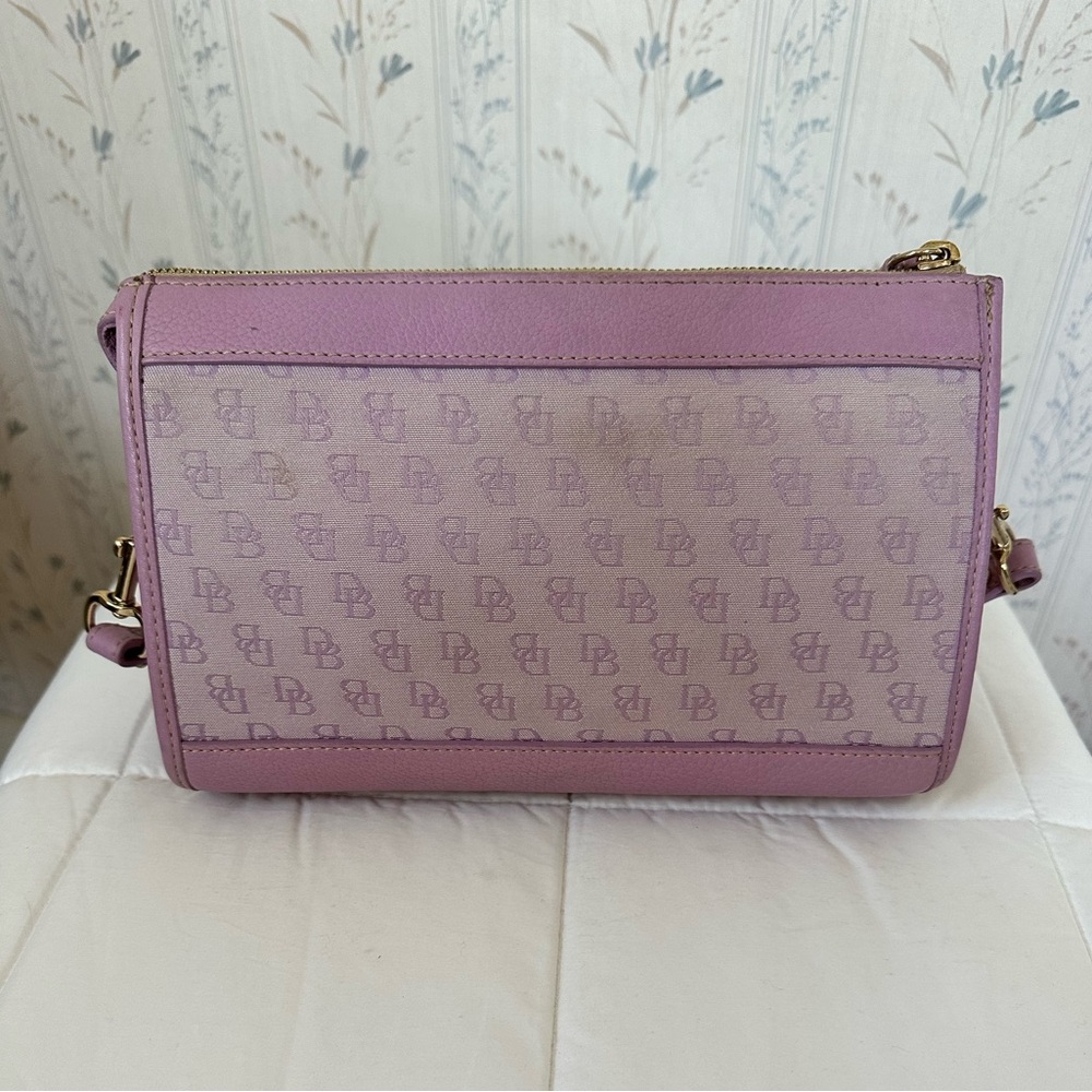 Dooney & Bourke Purple Canvas & Leather Monogram Crossbody - Picture 2 of 16